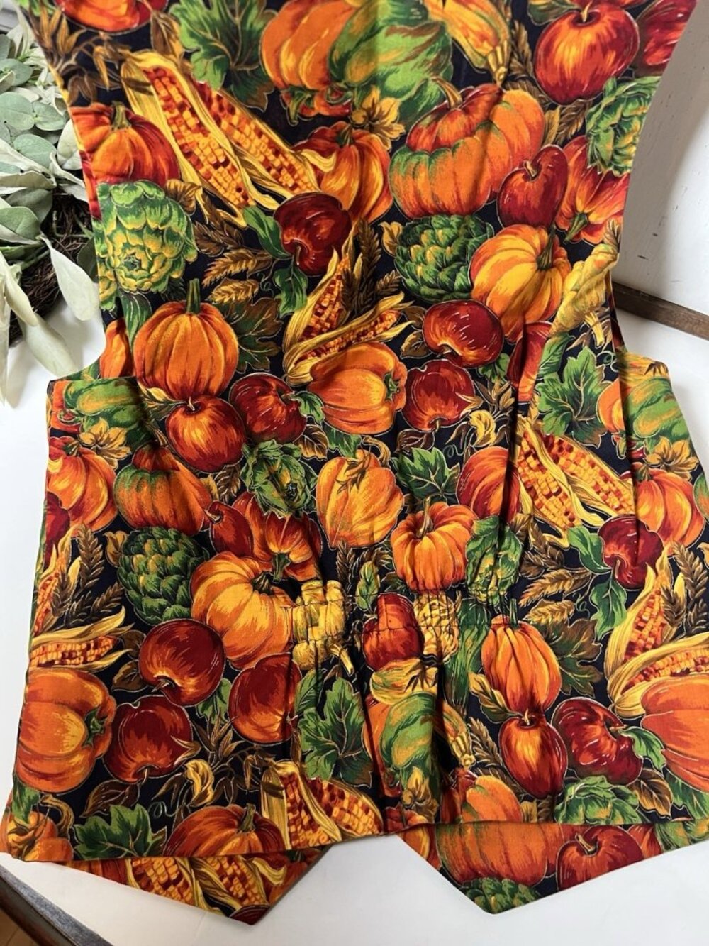 Quirky Grandma core Pumpkin Thanksgiving Harvest Vest Size Medium.  Bb - Picture 4 of 6
